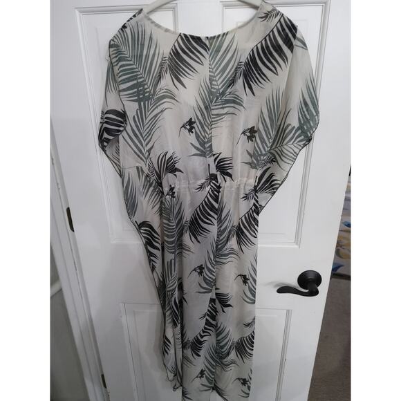 $Women's palm leaf swim/beach cover. Hawaii. Vacay. Sheer. Flowy Romantic - Picture 4 of 6